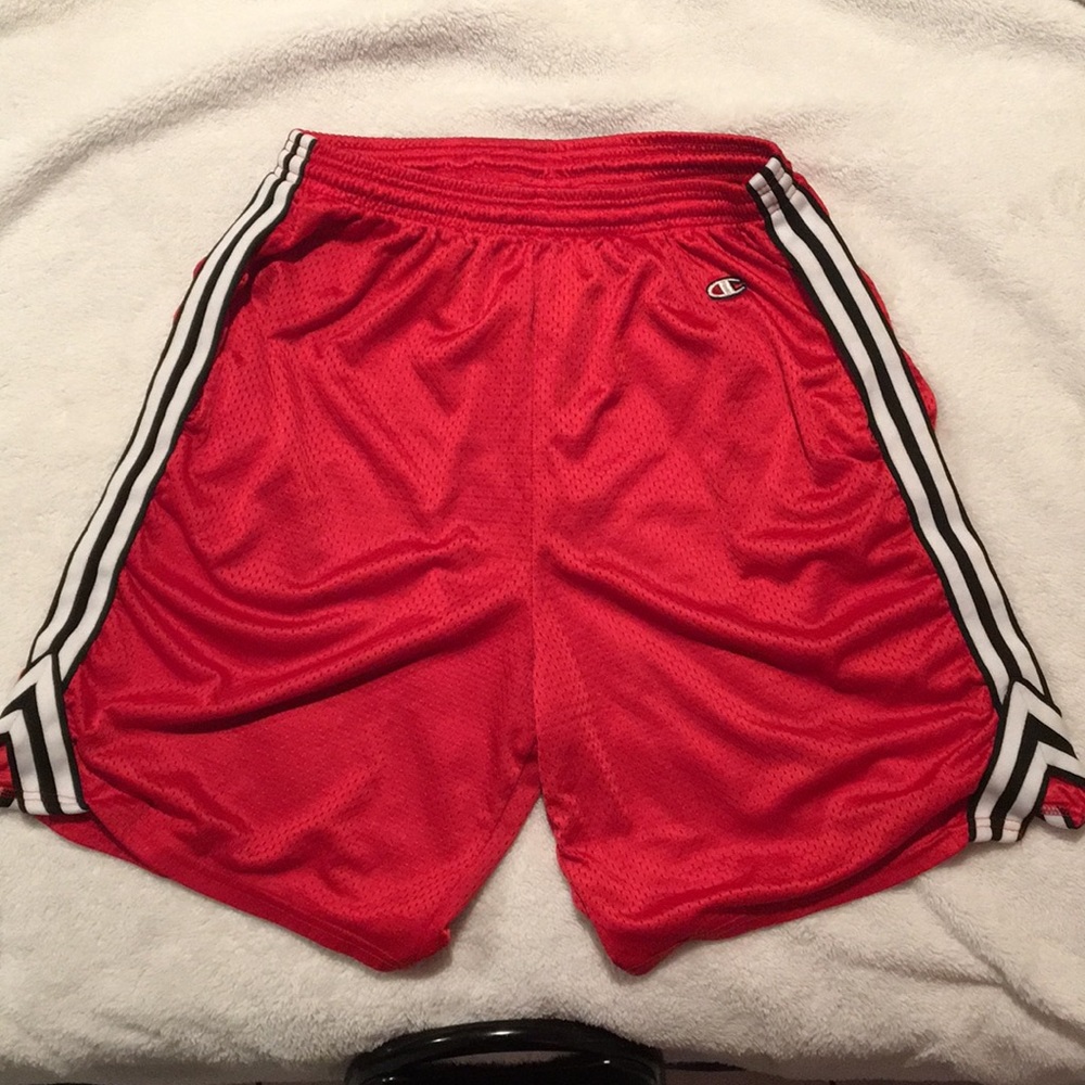Vintage Champion Red Large Gym Shorts sz 34-36